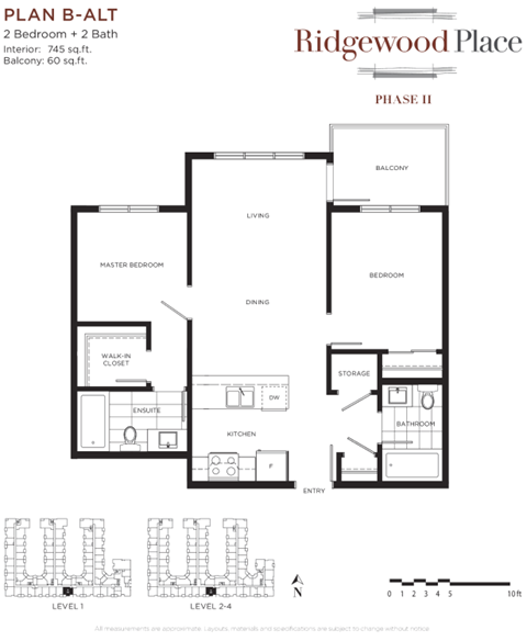 Floor plan for 2 beds, 2 baths, 890 sqft